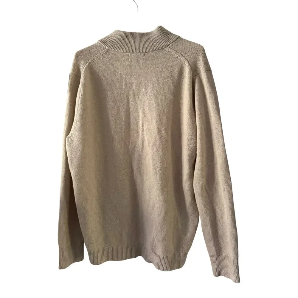 Patagonia Men’s Recycled Cashmere Blend Quarter Zip Sweater Beige Size Large